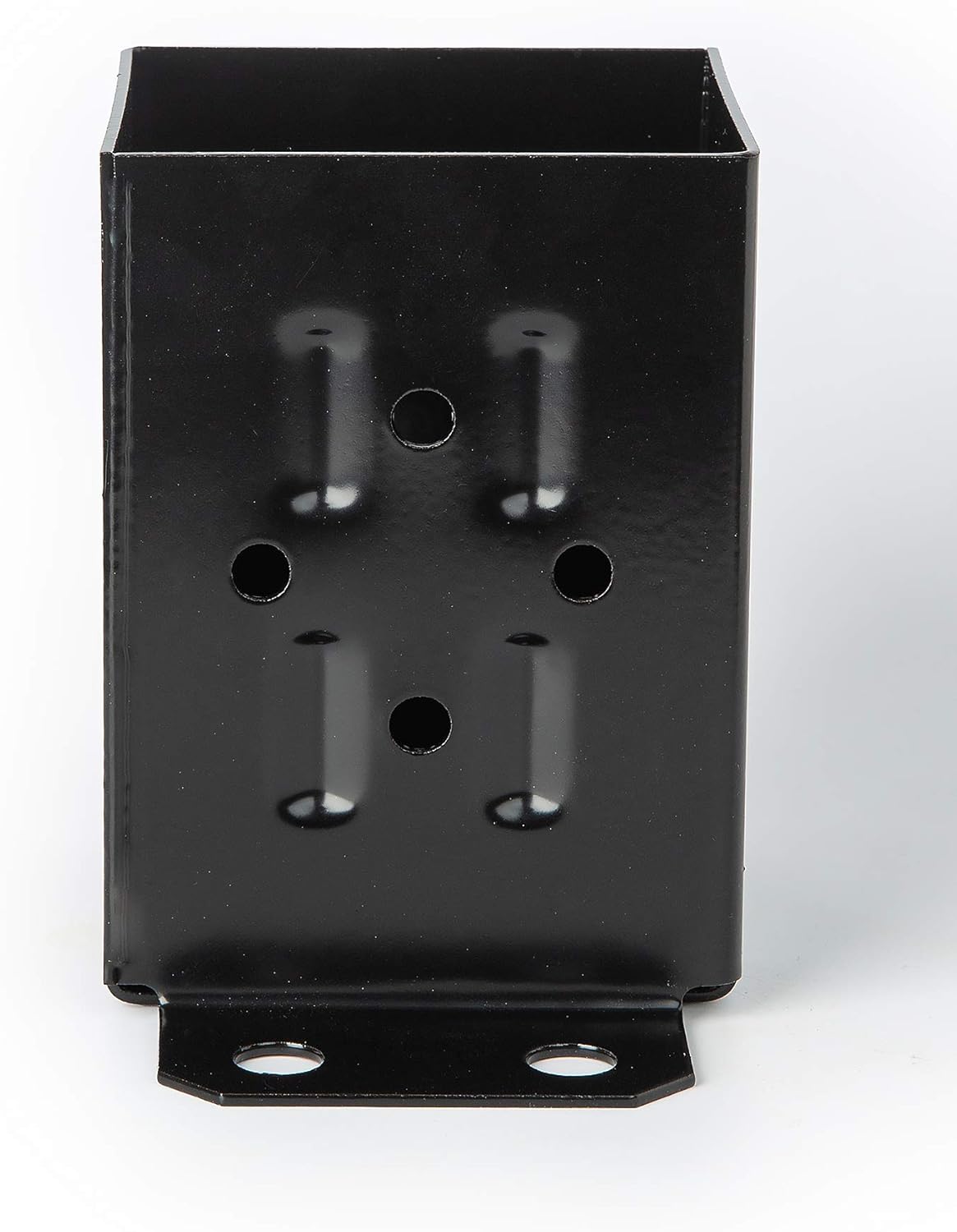 4 Pack Black Steel Fence Post Base Brackets for 4x4 Wood Z714
