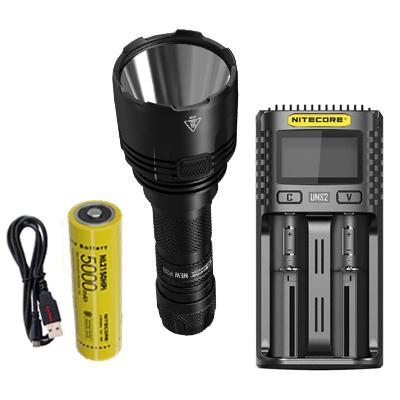 NITECORE P30 Hunting Flashlight, 1000 Lumens, USB-C Rechargeable Battery Included, and UMS2 Charger G9634