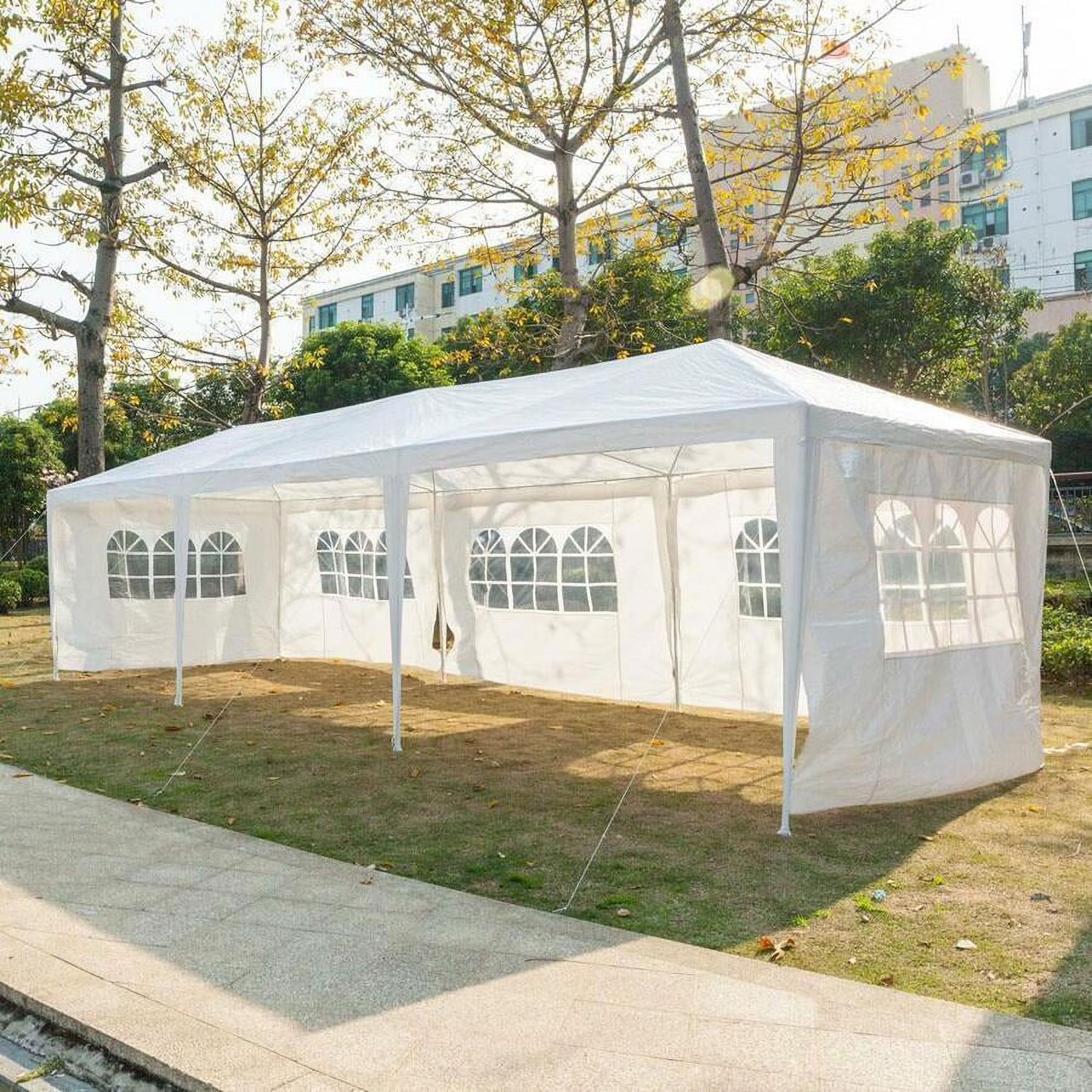 Commercial Party Tent with 5 Side Walls and Awnings, 10' x 30' I179429