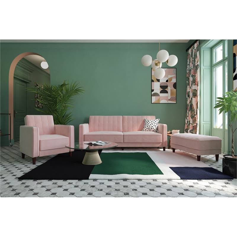 Pink Velvet Tufted Accent Chair N37284