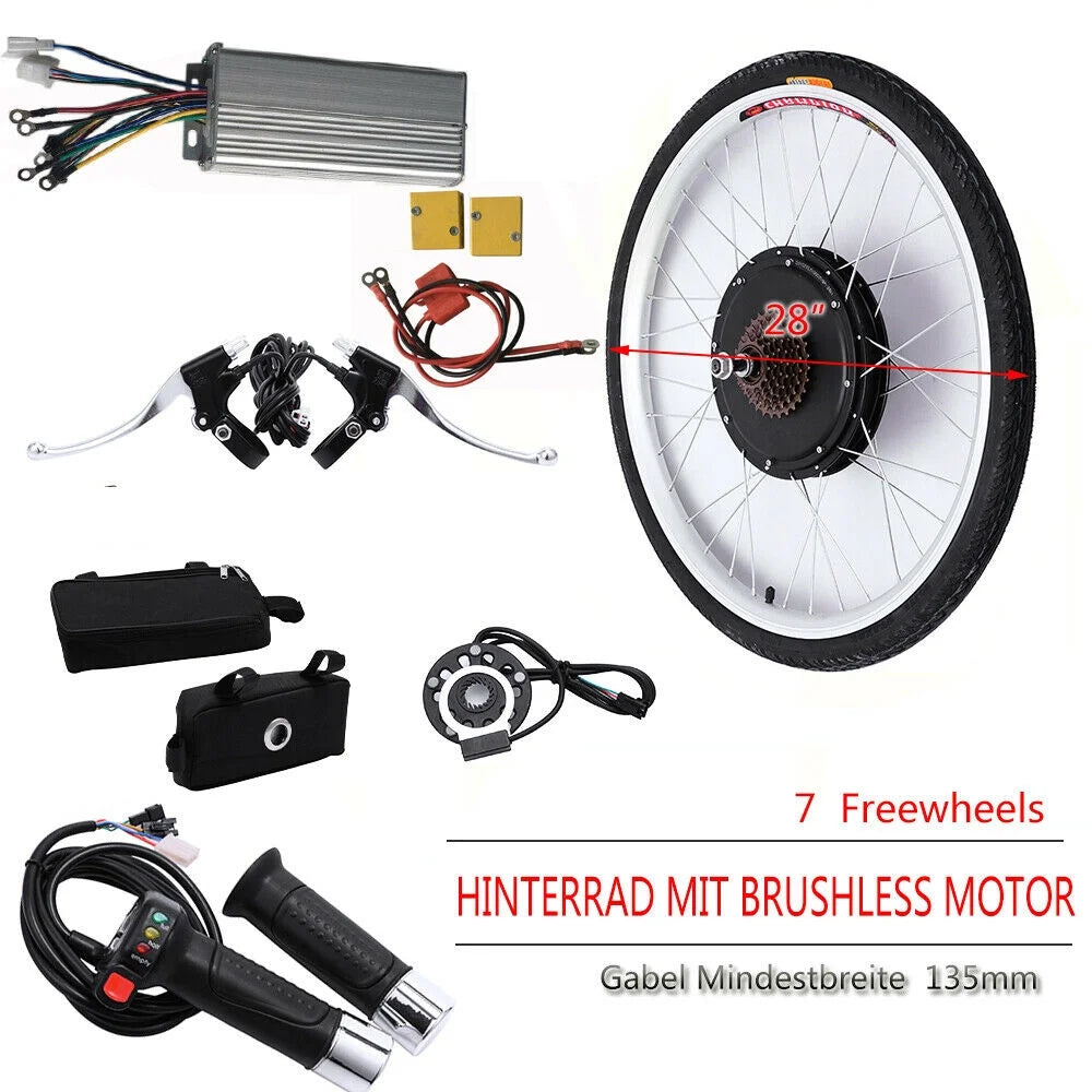 Electric Bicycle Motor Kit 28" 48V 1000W Rear Wheel Conversion Kit O446403