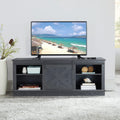 Grey Sliding Barn Door TV Stand with Storage Cabinet and Shelves N7147