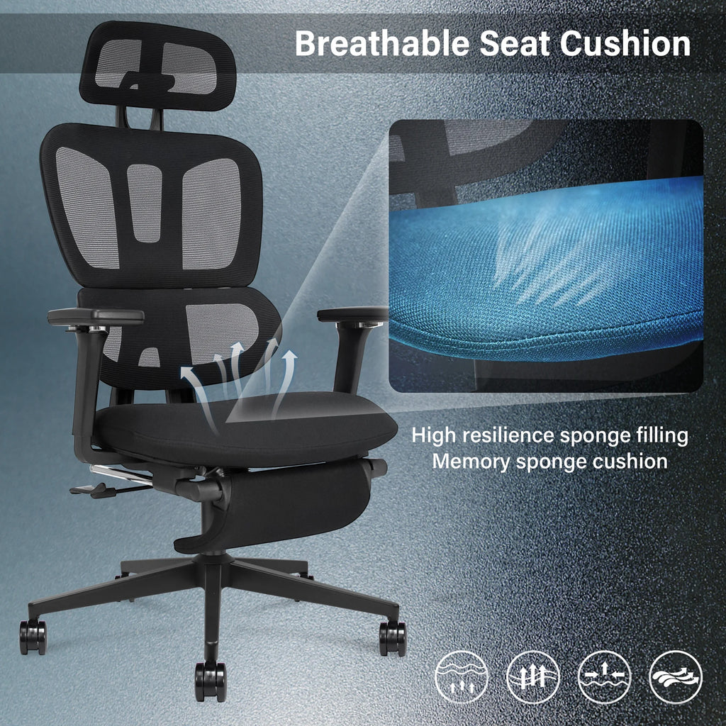 Mesh Office Chair with Footrest R258