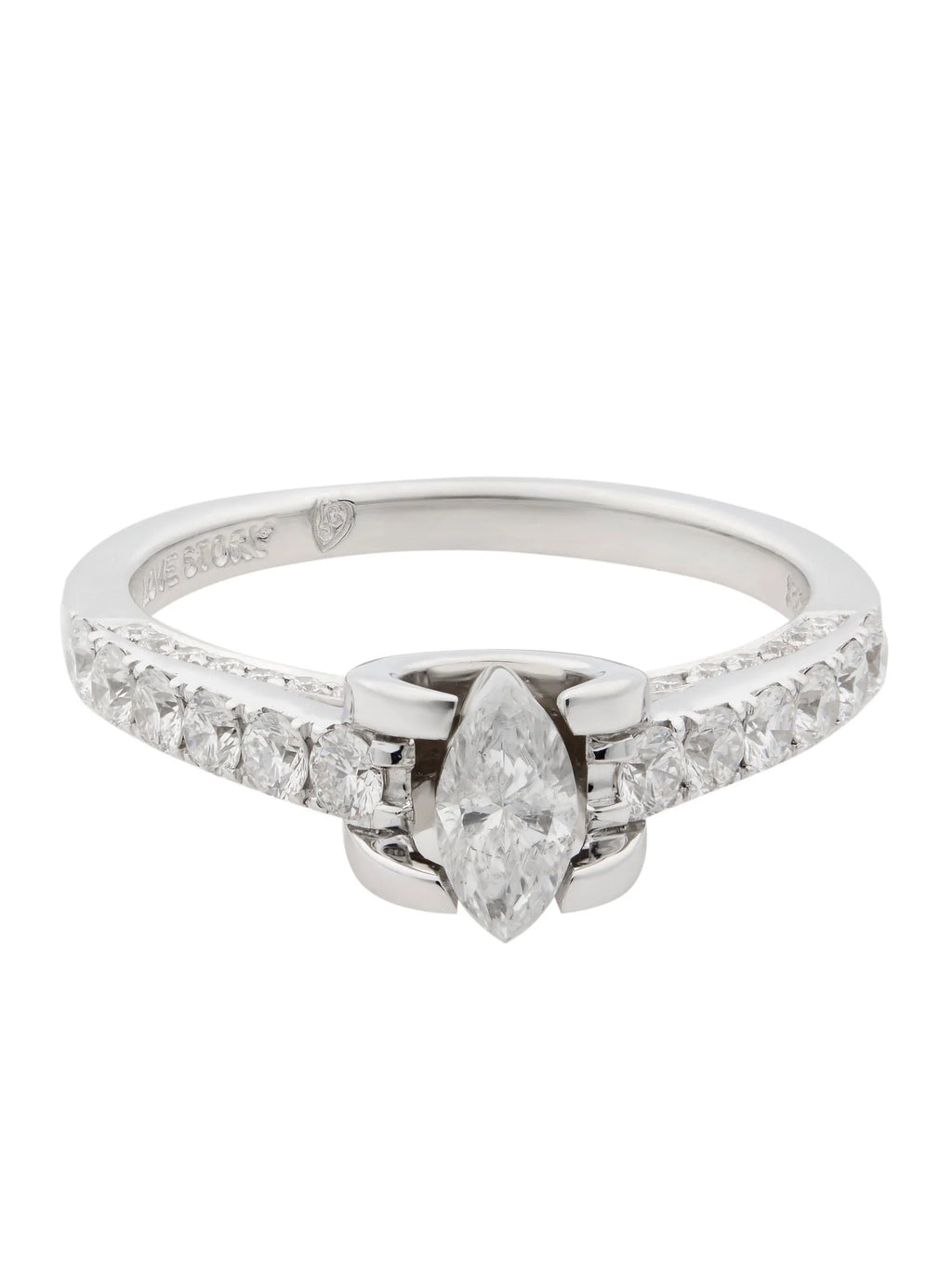 14K White Gold Diamond Accented Engagement Ring F794
