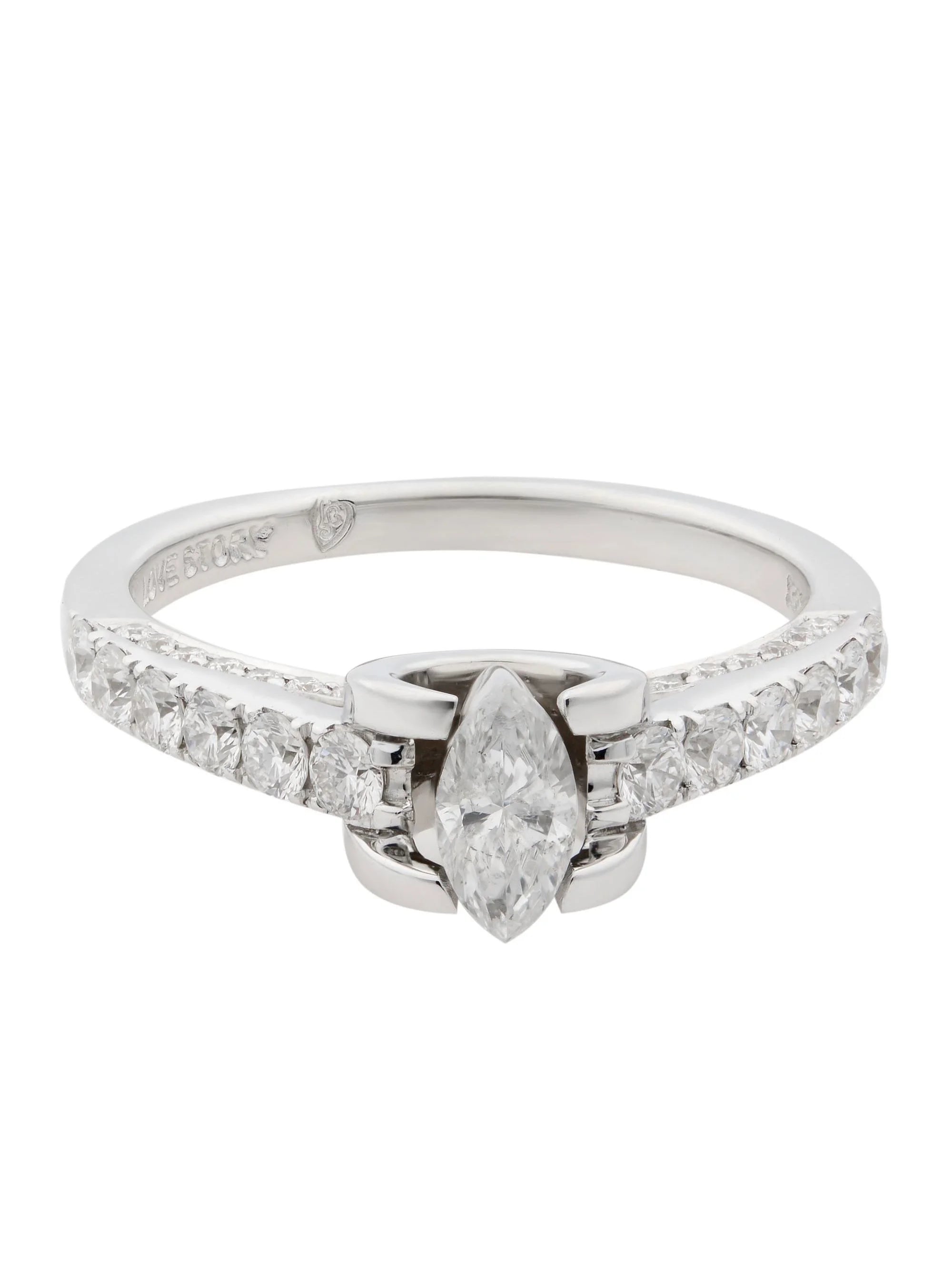 14K White Gold Diamond Accented Engagement Ring F794
