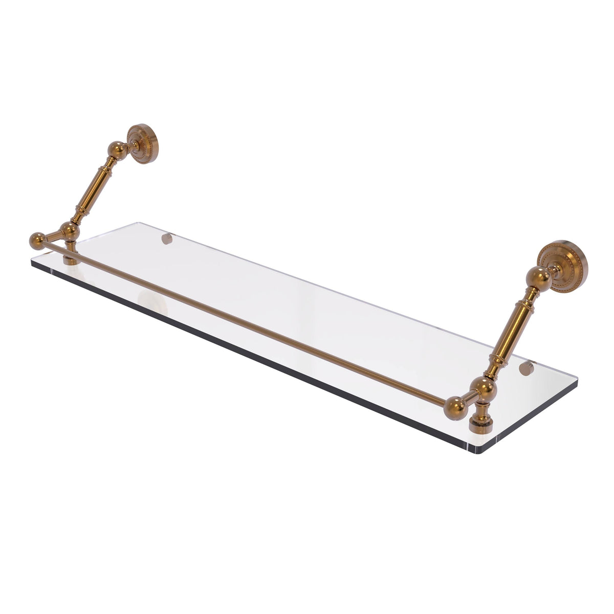 Antique Pewter Floating Glass Shelf with Gallery Rail Q6289