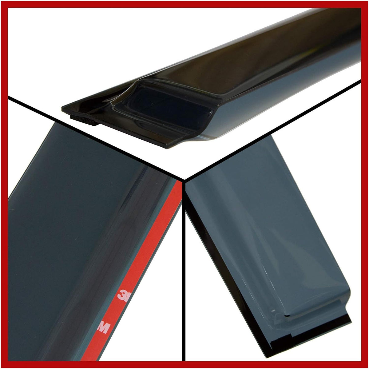 Smoke Tinted Tape-On Side Window Vent Visor Deflectors Rain Guards Pack of 2 C2271