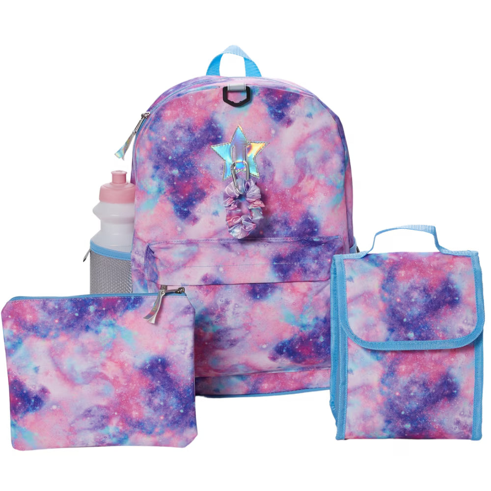 16 inch Light Pink 6 Piece Backpack Set with Lunch Box and Water Bottle U464