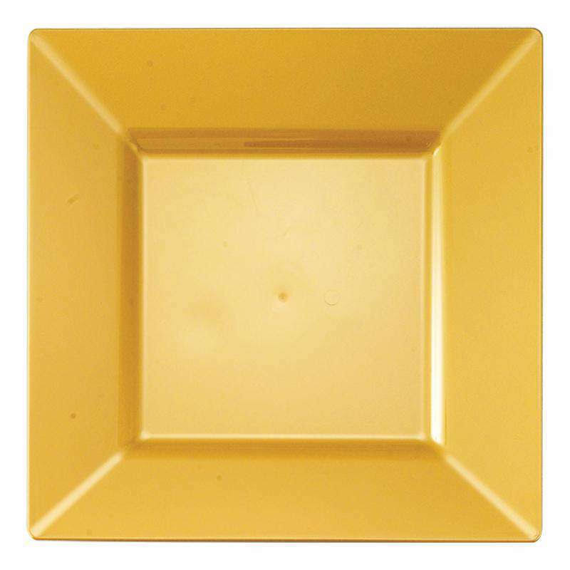 Solid Square Gold Plastic Cake Plates V346443