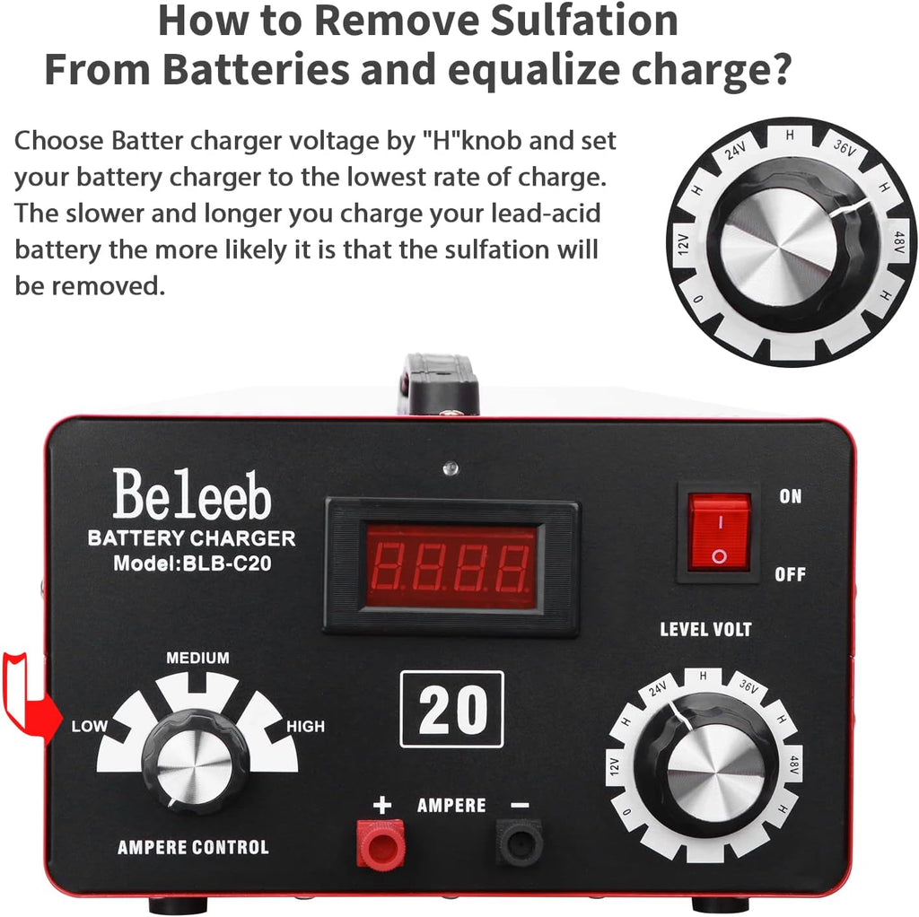Adjustable Battery Charger 12V 24V 36V 48V with Smart Chip for Lead-Acid Lithium-ion Batteries K34034