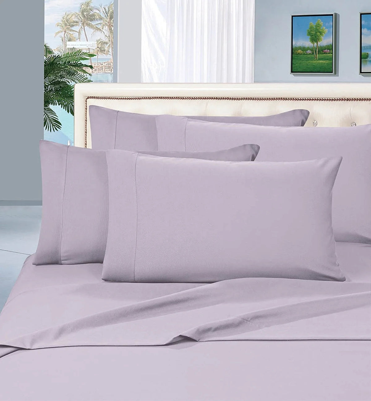 King Size 2-Pieces Wrinkle-Free Pillowcases Q414015
