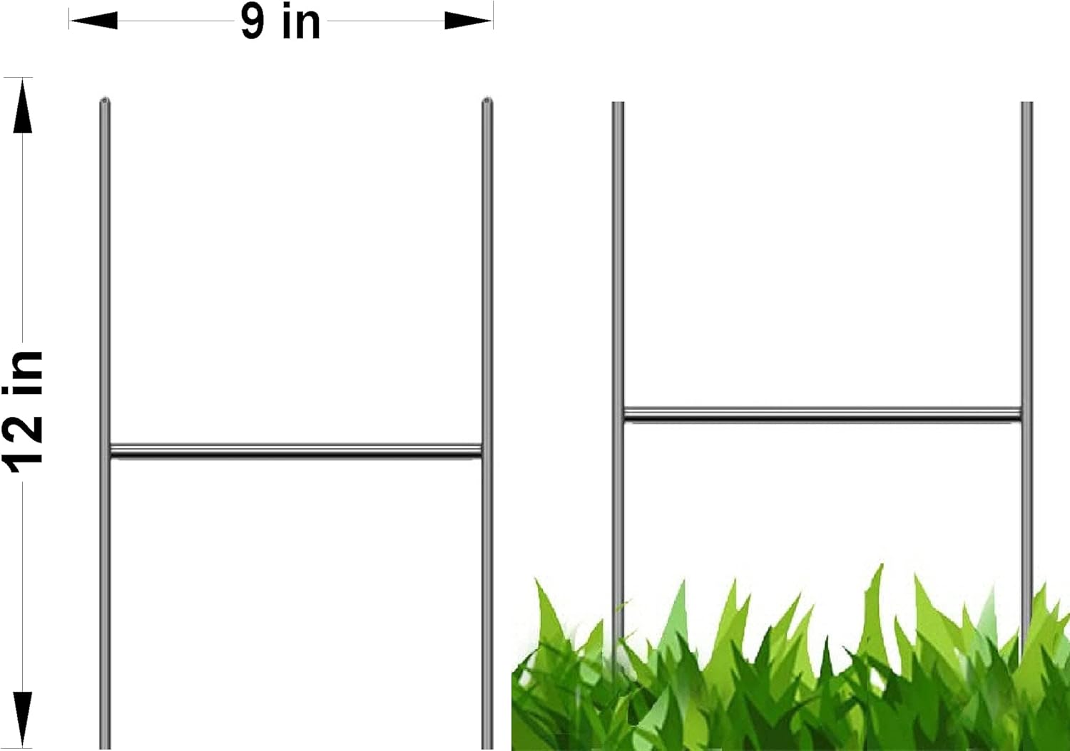 100 Sign Stake 12x9 Inch x 9 Gauge Galvanized Wire Stake, 100 Pieces, Pack of 2 Z267