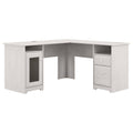 L Shaped Computer Desk Linen White Oak Y686047