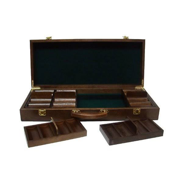 500ct. 14g Poker Chip Set in Walnut Wooden Carry Case X633753