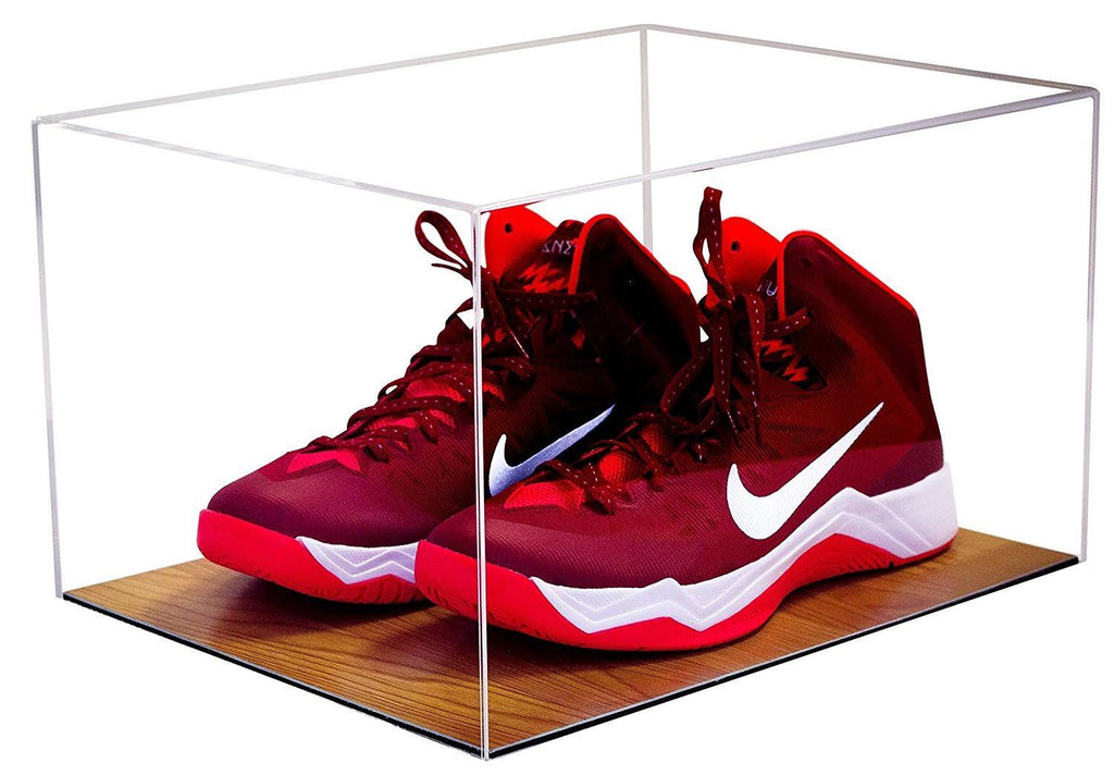 Clear Display Case with Simulated Wood Floor I168