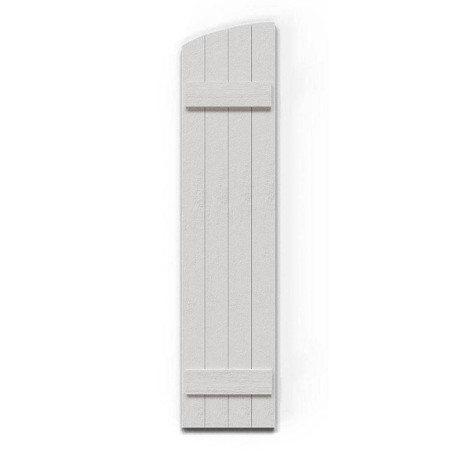 Rustic Faux Wood Shutters with Elliptical Arch Top M7734