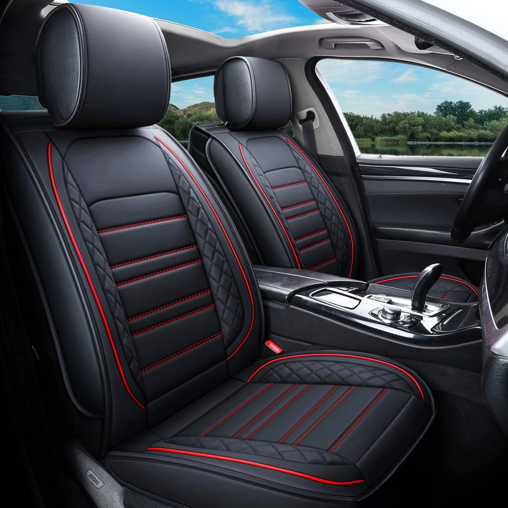 Black Non-Slip Universal Leather Car Seat Covers Full Set F761451