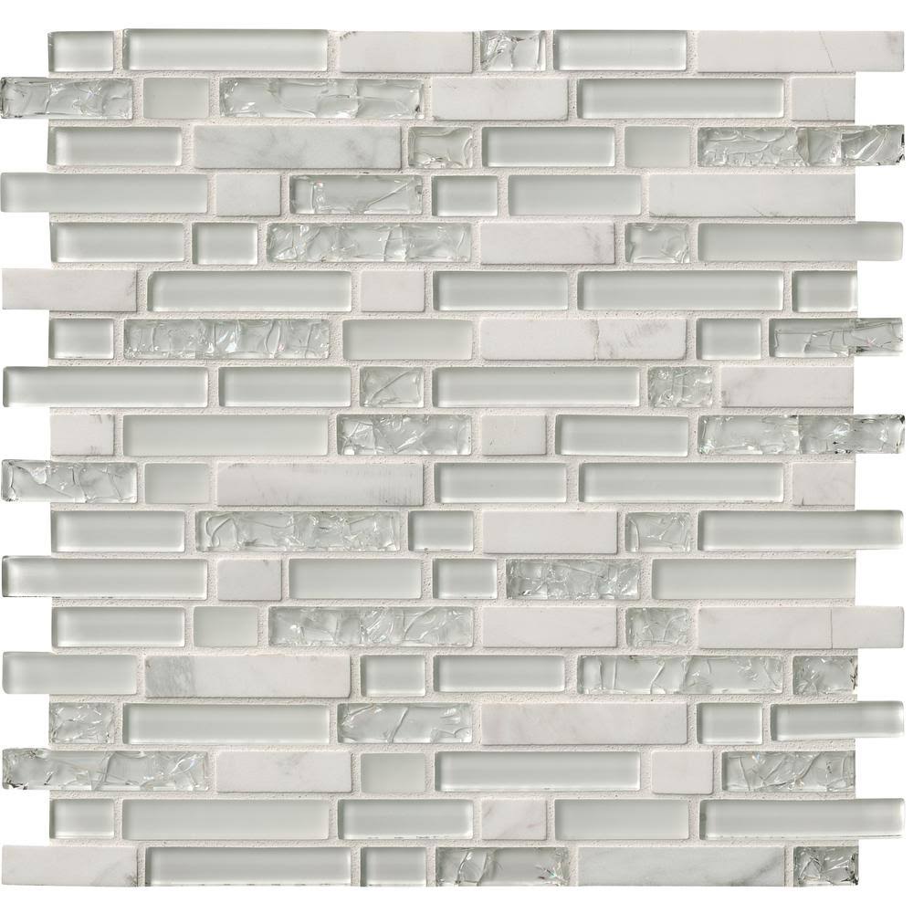 12 in. x 12 in. x 6 mm Glass Stone Mosaic Tile E116