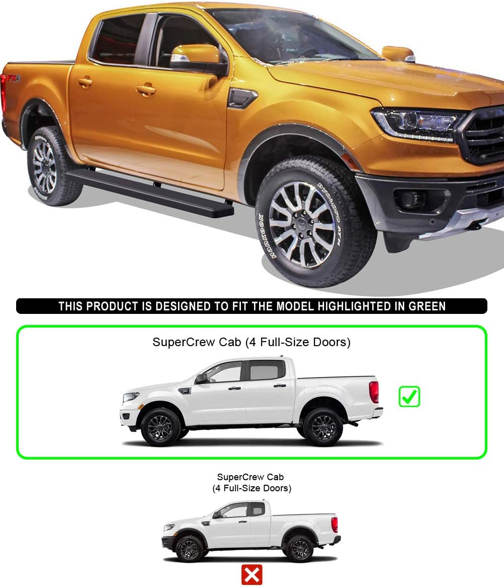 6in Black Running Boards H71296