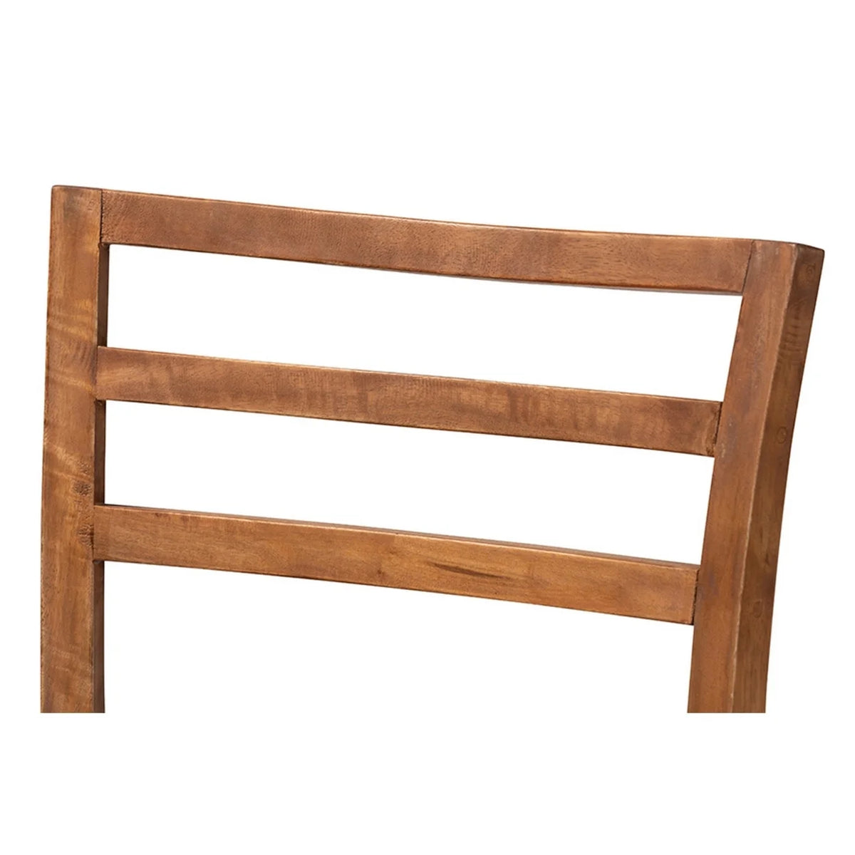 Walnut Brown Wood and Natural Rattan 2-Piece Dining Chair Set S2657