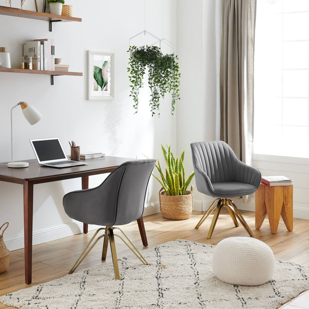 Classical Swivel Office Accent Arm Chair with Chrome Legs S7829