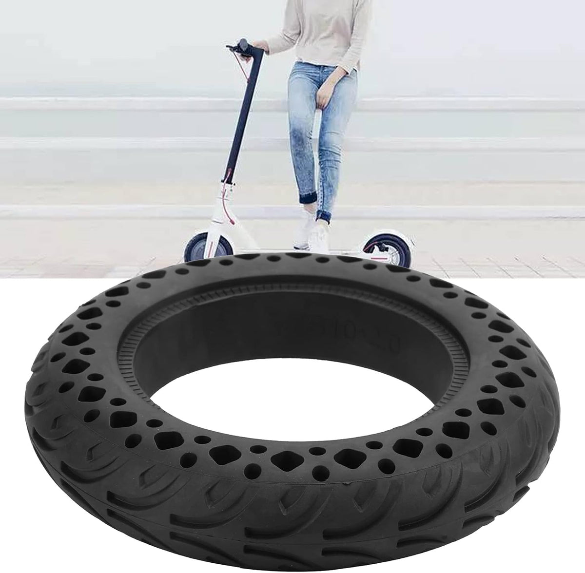 10x2.0in Solid Rubber Electric Scooter Tire Pack of 2 A865