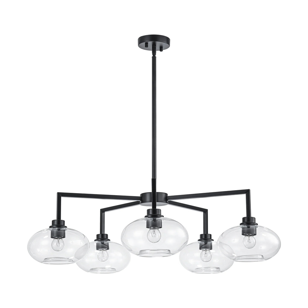 5-Light Dimmable Clear Glass Linear Chandelier G831510