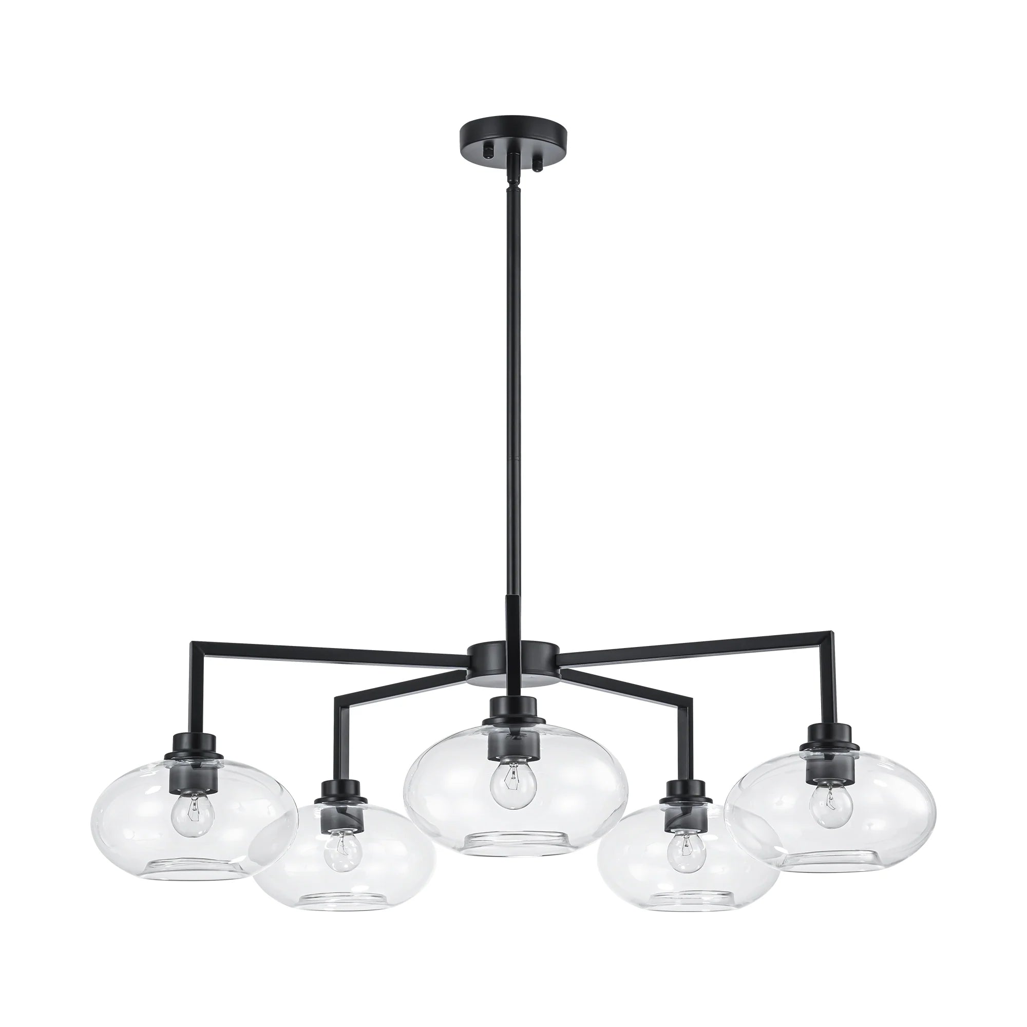 5-Light Dimmable Clear Glass Linear Chandelier G831510
