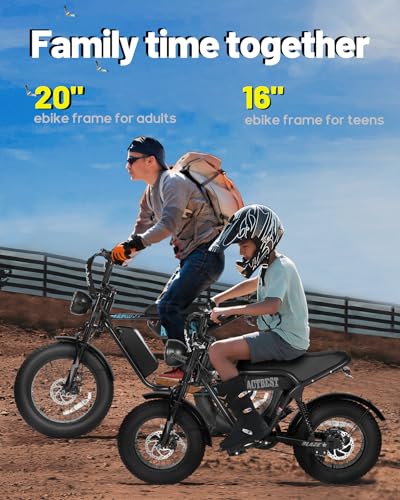 20"/16" Electric Bike, Peak 1500W/1200W, 48V 15.6Ah/10.4Ah Fat Tire Full Suspension Electric Dirt Bike I91584