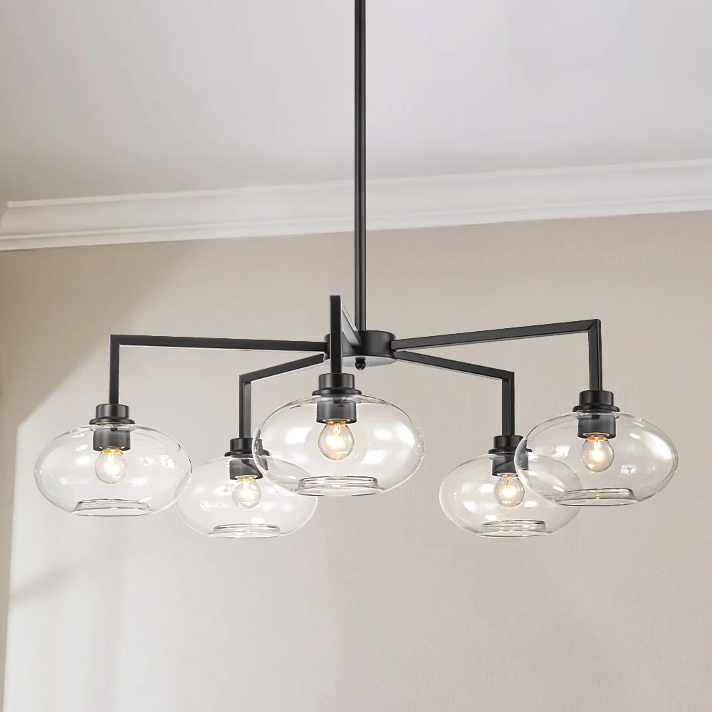5-Light Dimmable Clear Glass Linear Chandelier G831510
