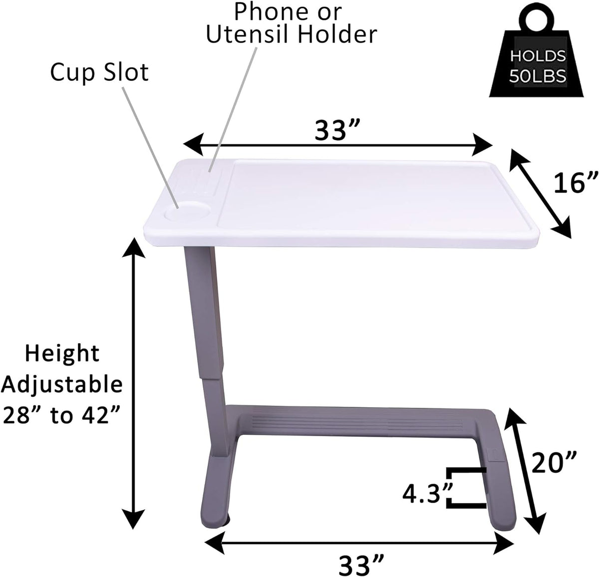 Overbed Table with Wheels Q9278