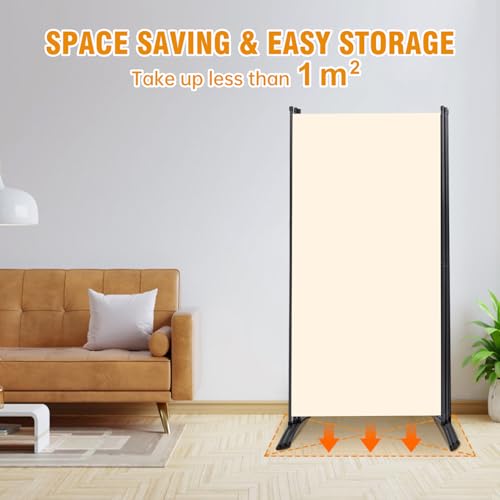 Grey 3 Panel Folding Room Divider Screen with Metal Frame Q13479