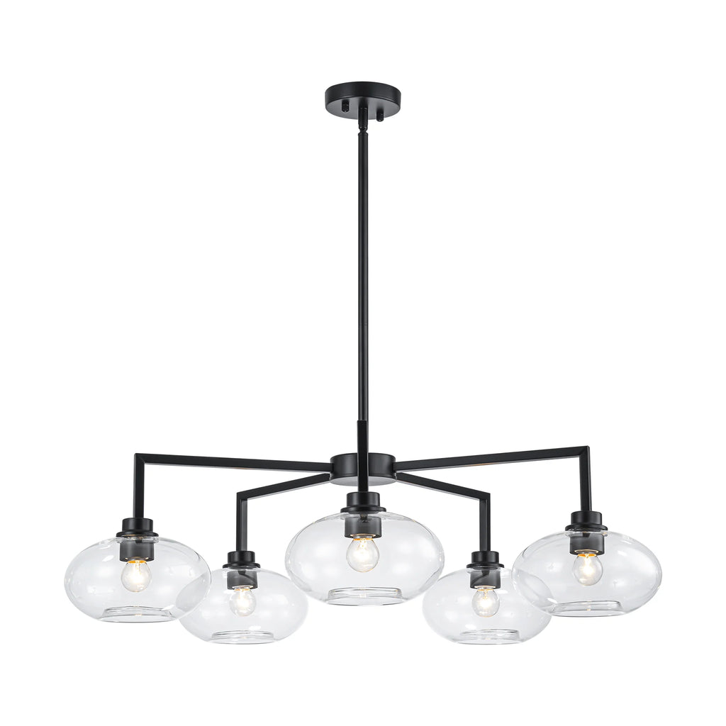 5-Light Dimmable Clear Glass Linear Chandelier G831510