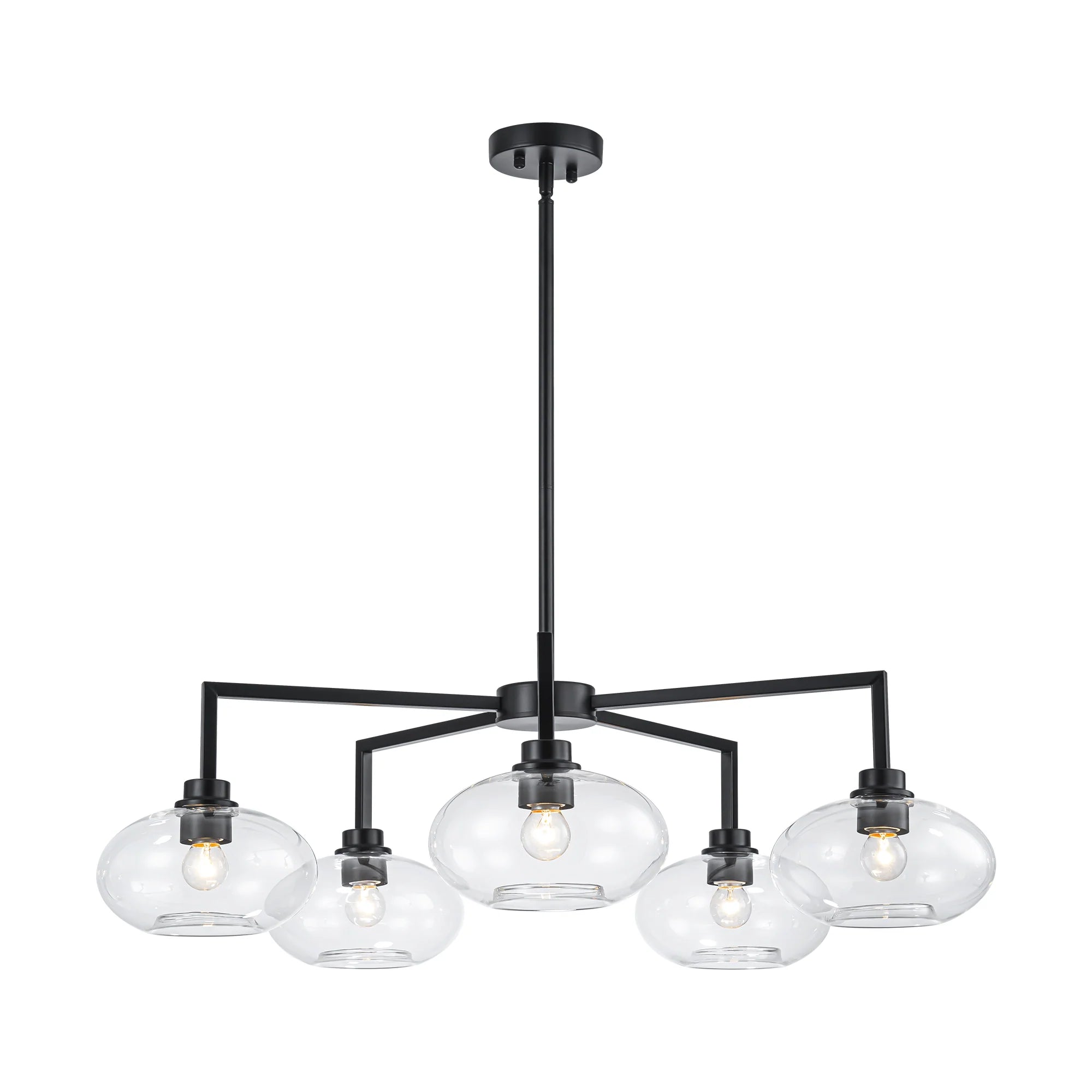 5-Light Dimmable Clear Glass Linear Chandelier G831510
