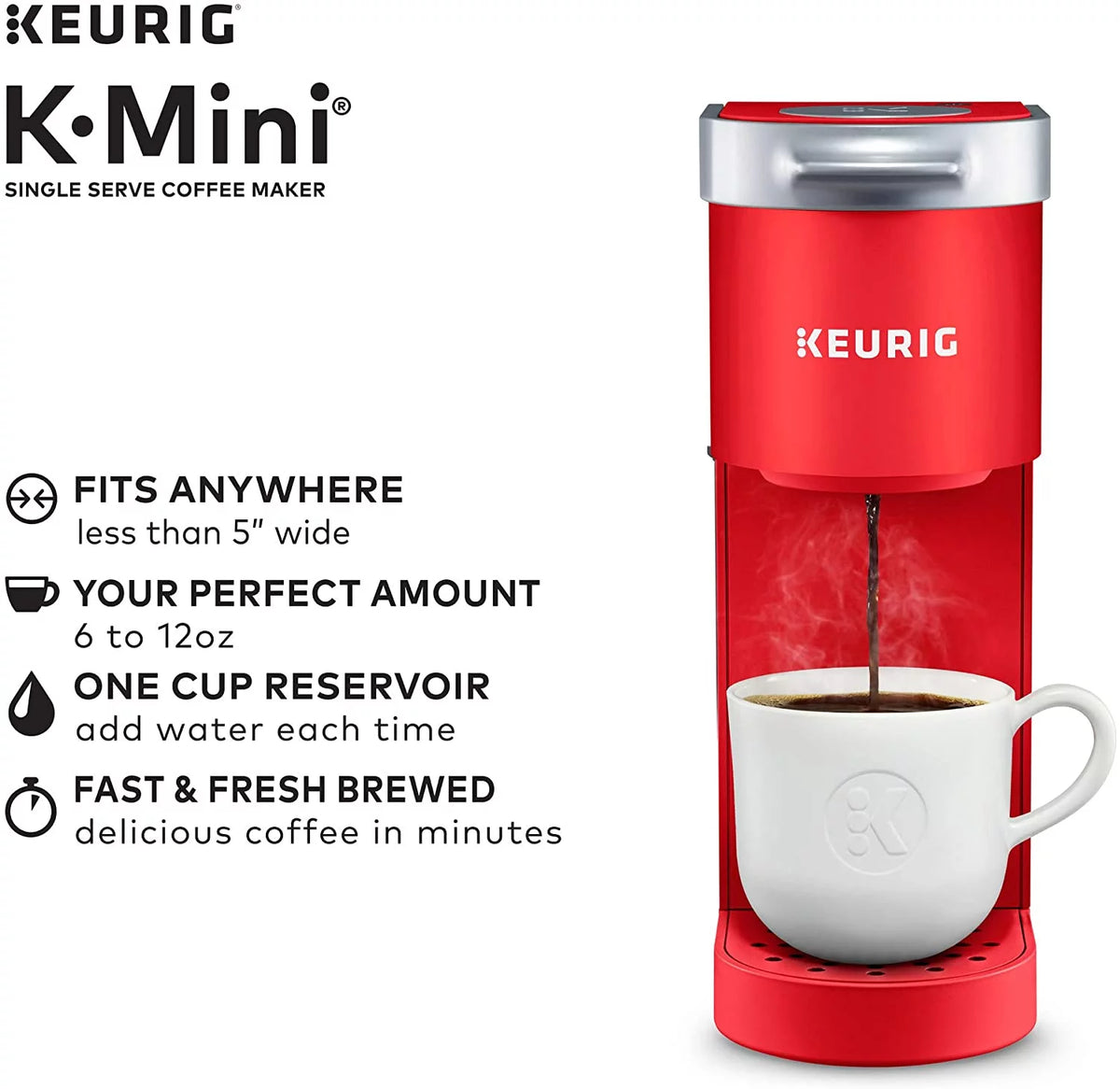 Poppy Red Single Serve K-Cup Pod Coffee Brewer I1922