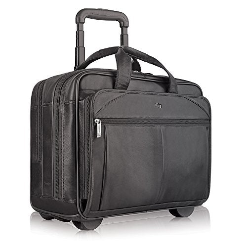 Tan Leather Rolling Laptop Bag T3036