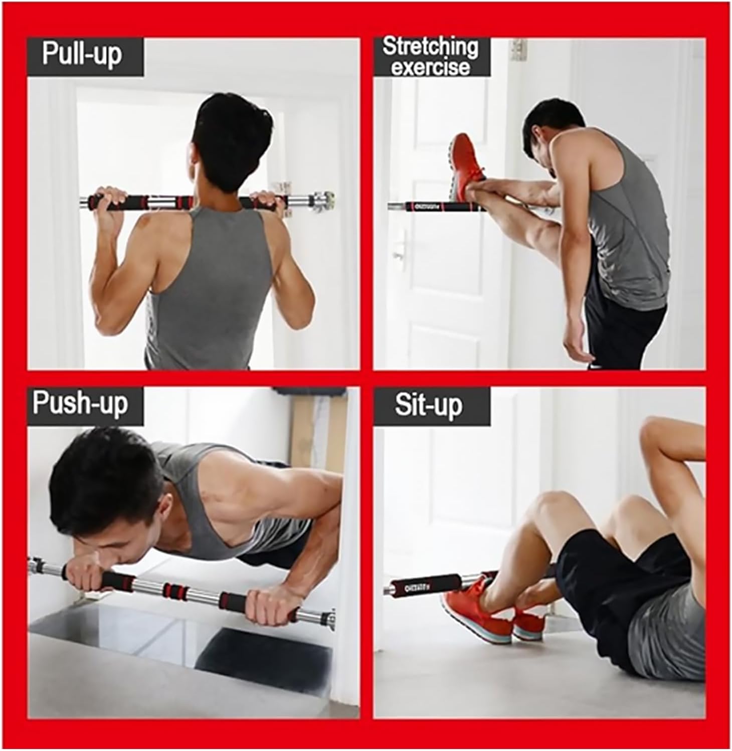 Pull Up Bar Dip Station with Adjustable Height, 330 lbs Capacity F5091