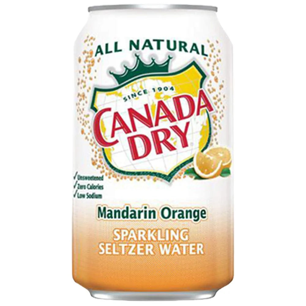 Mandarin Orange Sparkling Seltzer Water, 12oz Can, Pack of 15 O609732