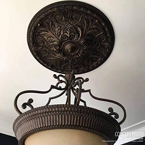 18x22OD x 3 3/8x22ID x 7/8x22P Hand-Painted Ultra Pure White Ceiling Medallion S877
