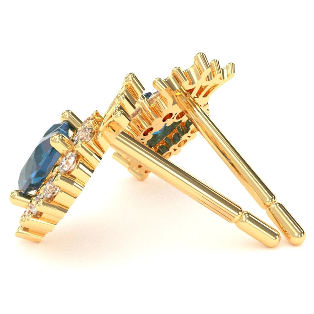 14k Yellow Gold Alexandrite Stud Earrings H555178