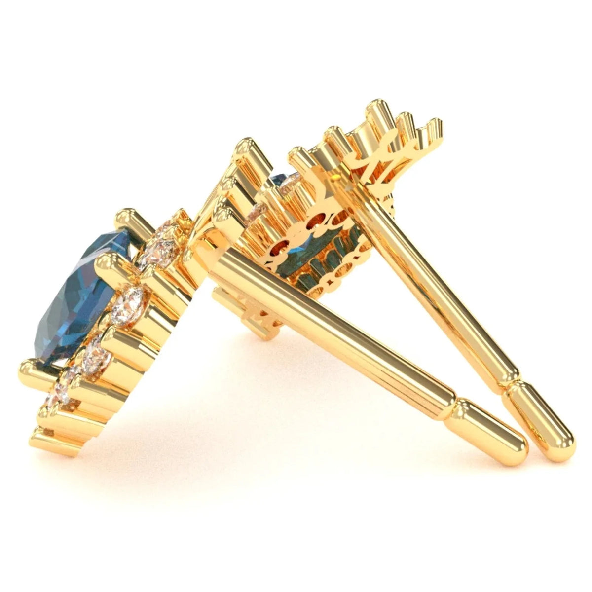 14k Yellow Gold Alexandrite Stud Earrings H555178