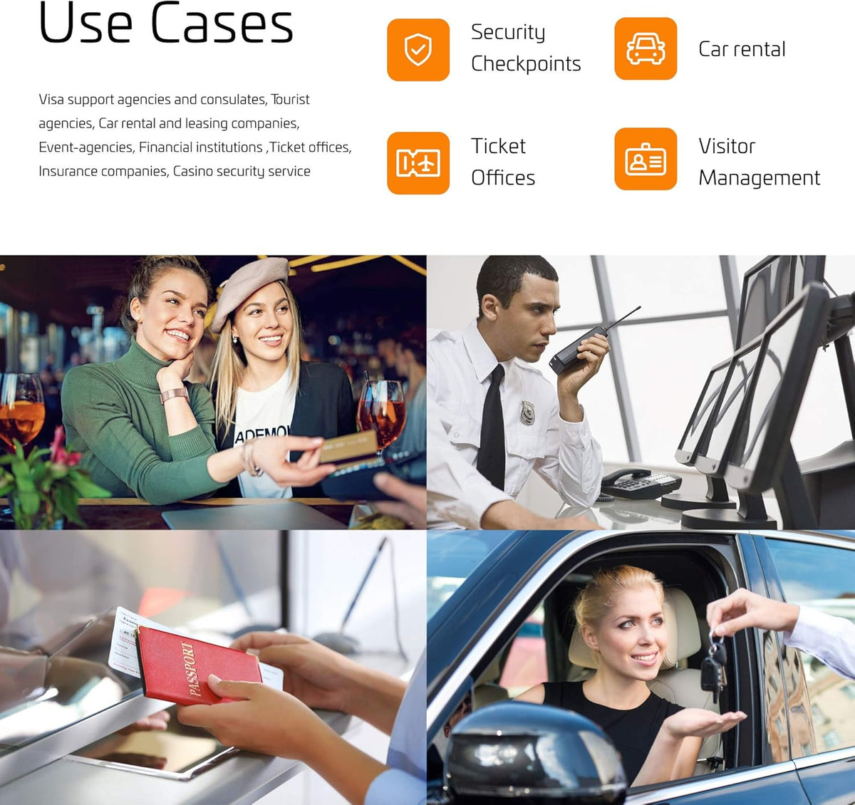 International Visitor Check-in System with Document Scanner R444