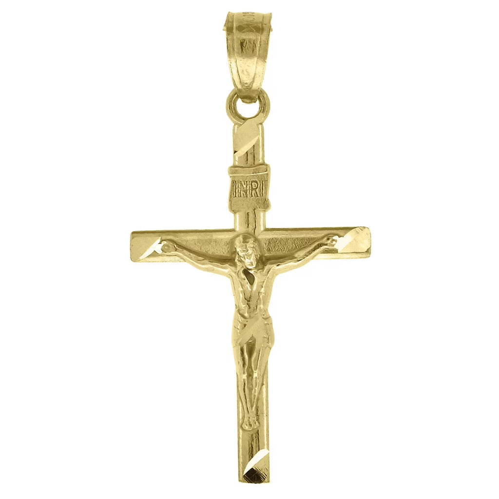 10k Gold Cross Pendant Necklace B2823
