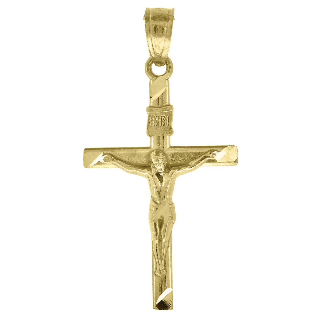 10k Gold Cross Pendant Necklace B2823