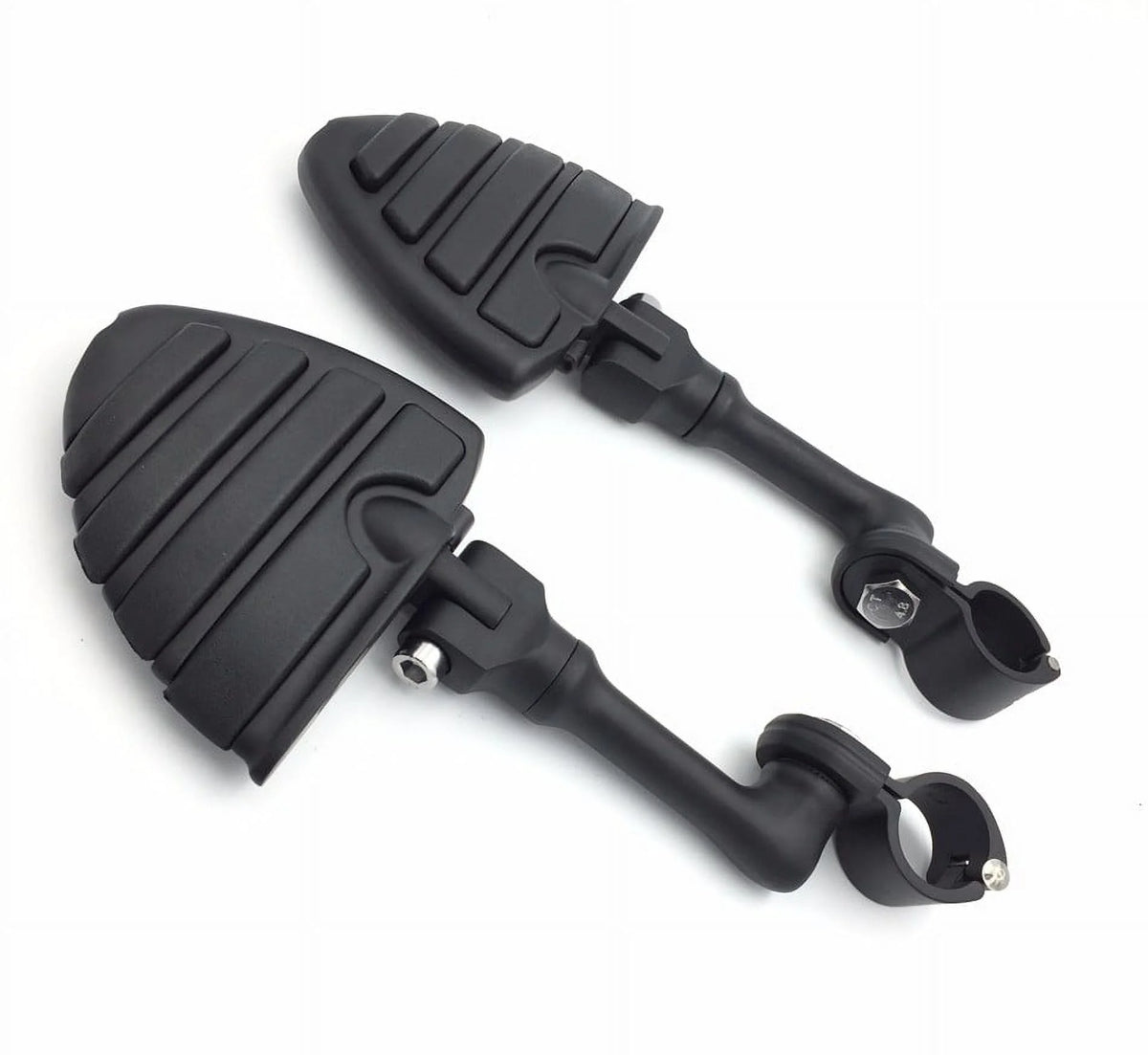 Black Peg Mounting Kit with U Shape Foot Peg Footrest for 1.5 Inch Front Engine Guard Frame Tube P2629