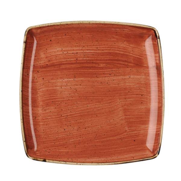 Stonecast Orange Deep Square Plate 10.25 E2748