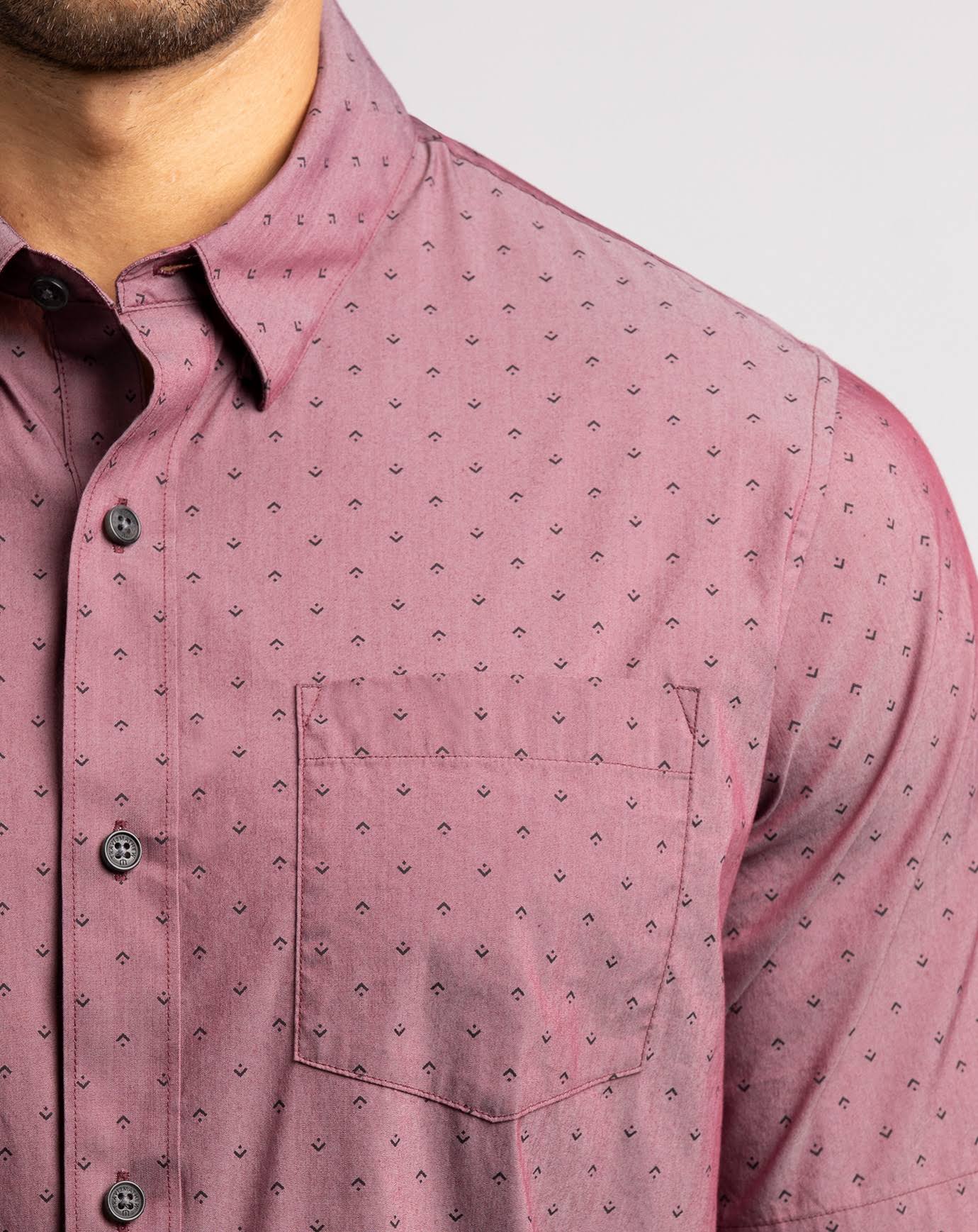 Heather Tawny Port Button Up Shirt, Size Small M4129
