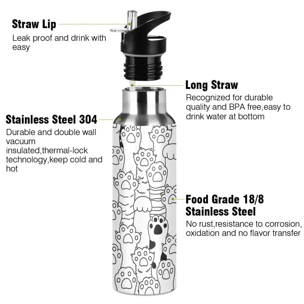 Stainless Steel Insulated Water Bottle with Straw Lid L91970