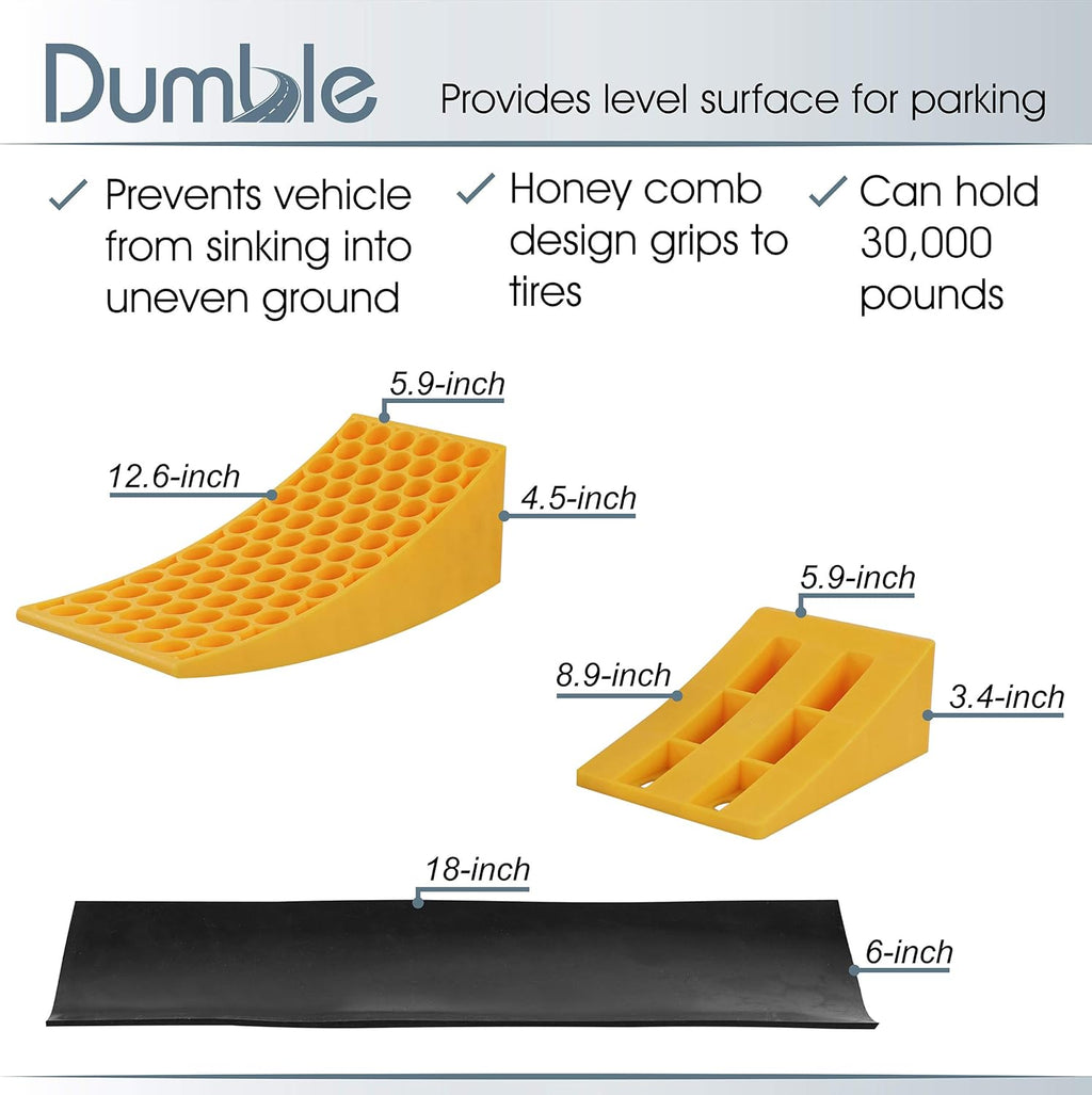 2 Camper Leveling Blocks and Chock Blocks Kit with Anti-Slip Rubber Mats and Storage Bag W82572