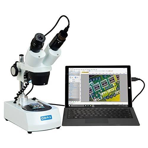 Cordless Dual LED Lights Binocular Stereo Microscope with 1.3MP USB Camera O82694